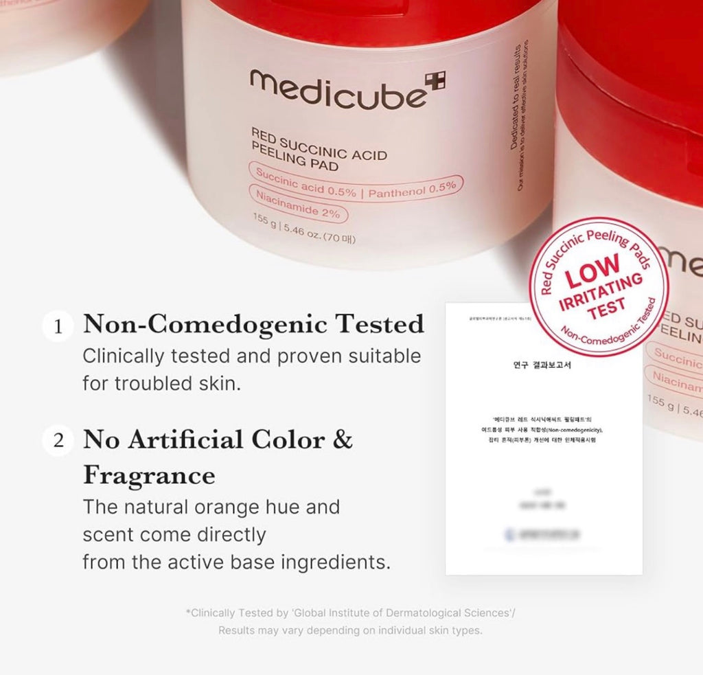 Medicube - Red Succinic Acid Peeling Pad - 70 piezas | Pads Exfoliantes para Poros y Acné