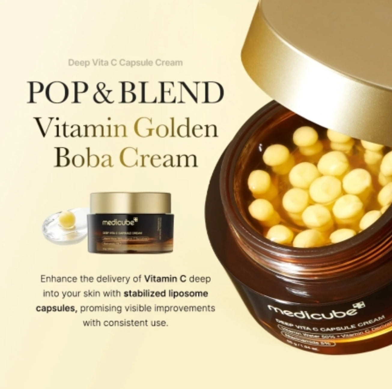Medicube - Deep Vita C Capsule Cream - 55g | Crema con Vitamina C para Rejuvenecer e Iluminar la Piel