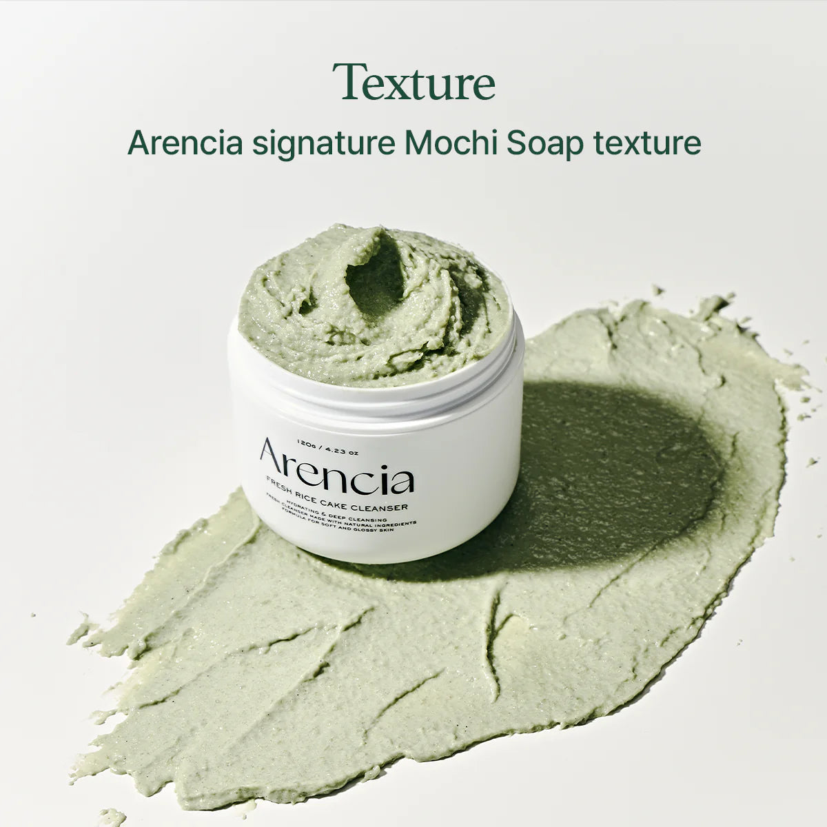 Arencia - Fresh Green Rice Mochi Cleanser - 120g | Limpiador Facial Equilibrante con Té Verde y Arroz