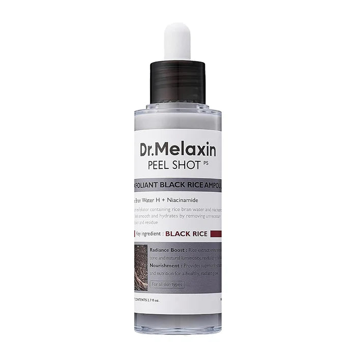 Dr. Melaxin - Peel Shot Exfoliating Black Rice Ampoule - 80ml | Ampolla Facial Exfoliante para una Piel Suave