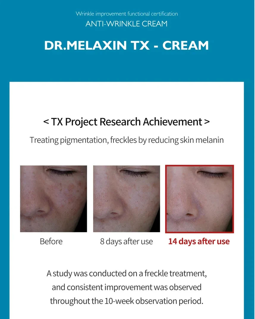 Dr. Melaxin - TX Cream - 50g | Crema Facial Iluminadora y Unificadora