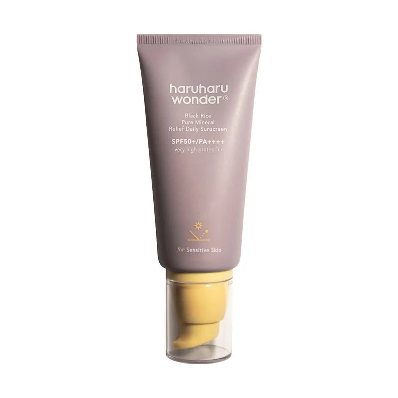Haruharu Wonder - Black Rice Pure Mineral Relief Daily Sunscreen SPF50+ - 50ml | Protector Solar Mineral Facial Calmante y Ligero