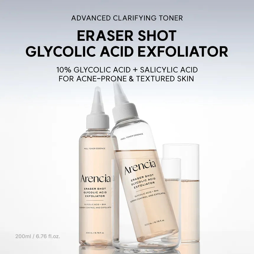 Arencia - Eraser Shot Glycolic Acid Exfoliator - 200ml | Exfoliante Facial con Ácido Glicólico