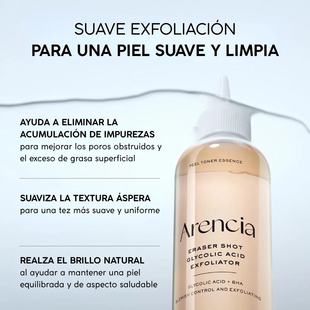 Arencia - Eraser Shot Glycolic Acid Exfoliator - 200ml | Exfoliante Facial con Ácido Glicólico
