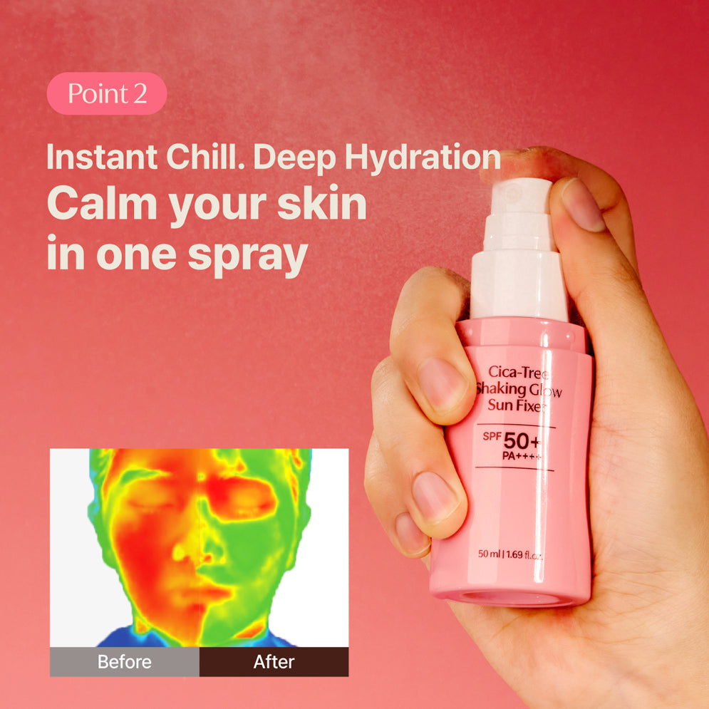 TAGE - Cica-Tree Shaking Glow Sun Fixer SPF50+ - 50ml | Protector Solar Facial en Spray