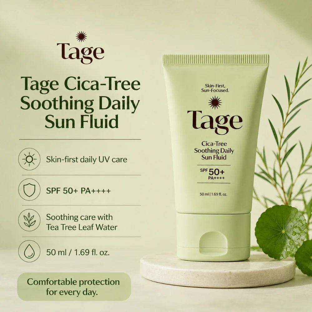 TAGE - Cica-Tree Soothing Daily Sun Fluid SPF50+ - 50ml | Protector Solar Facial Calmante