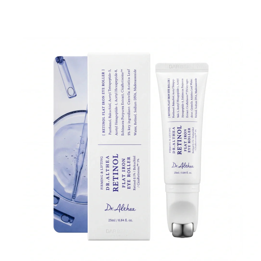 Dr. Althea - Retinol Flat Iron Eye Roller - 25ml | Contorno de Ojos Antiedad con Retinol para Suavizar Líneas y Reafirmar la Piel