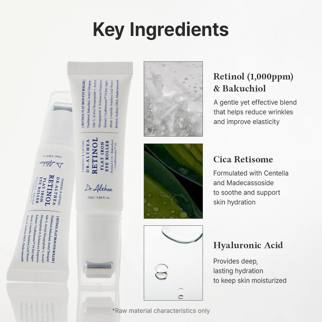 Dr. Althea - Retinol Flat Iron Eye Roller - 25ml | Contorno de Ojos Antiedad con Retinol para Suavizar Líneas y Reafirmar la Piel