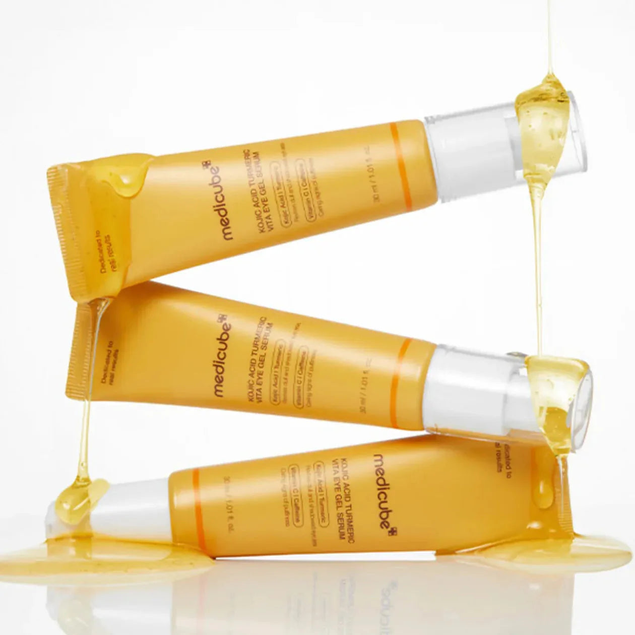 Medicube - Kojic Acid Turmeric Vita Eye Gel Serum - 30ml | Contorno de Ojos Iluminador con Ácido Kójico y Cúrcuma