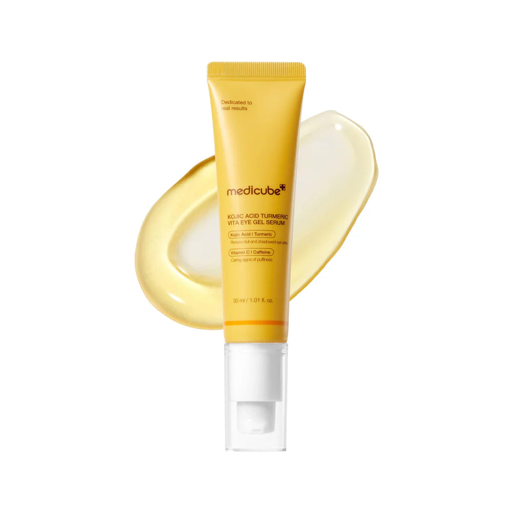 Medicube - Kojic Acid Turmeric Vita Eye Gel Serum - 30ml | Contorno de Ojos Iluminador con Ácido Kójico y Cúrcuma