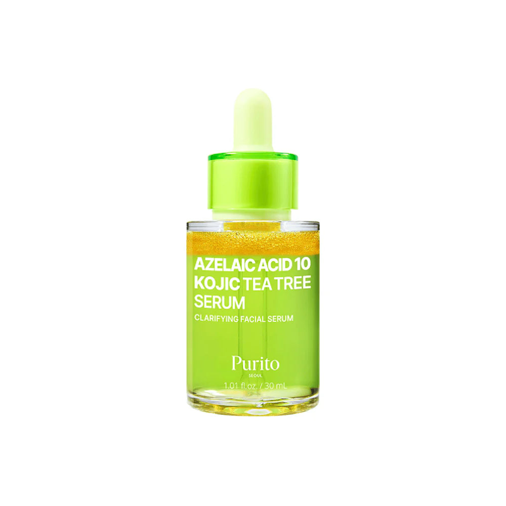 PURITO Seoul - Azelaic Acid 10 Kojic Tea Tree Serum - 30ml | Sérum Despigmentante, Antiacné y Calmante con Ácido Azelaico, Kójico y Tea Tree