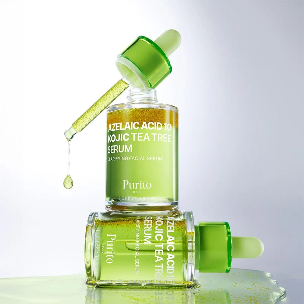 PURITO Seoul - Azelaic Acid 10 Kojic Tea Tree Serum - 30ml | Sérum Despigmentante, Antiacné y Calmante con Ácido Azelaico, Kójico y Tea Tree
