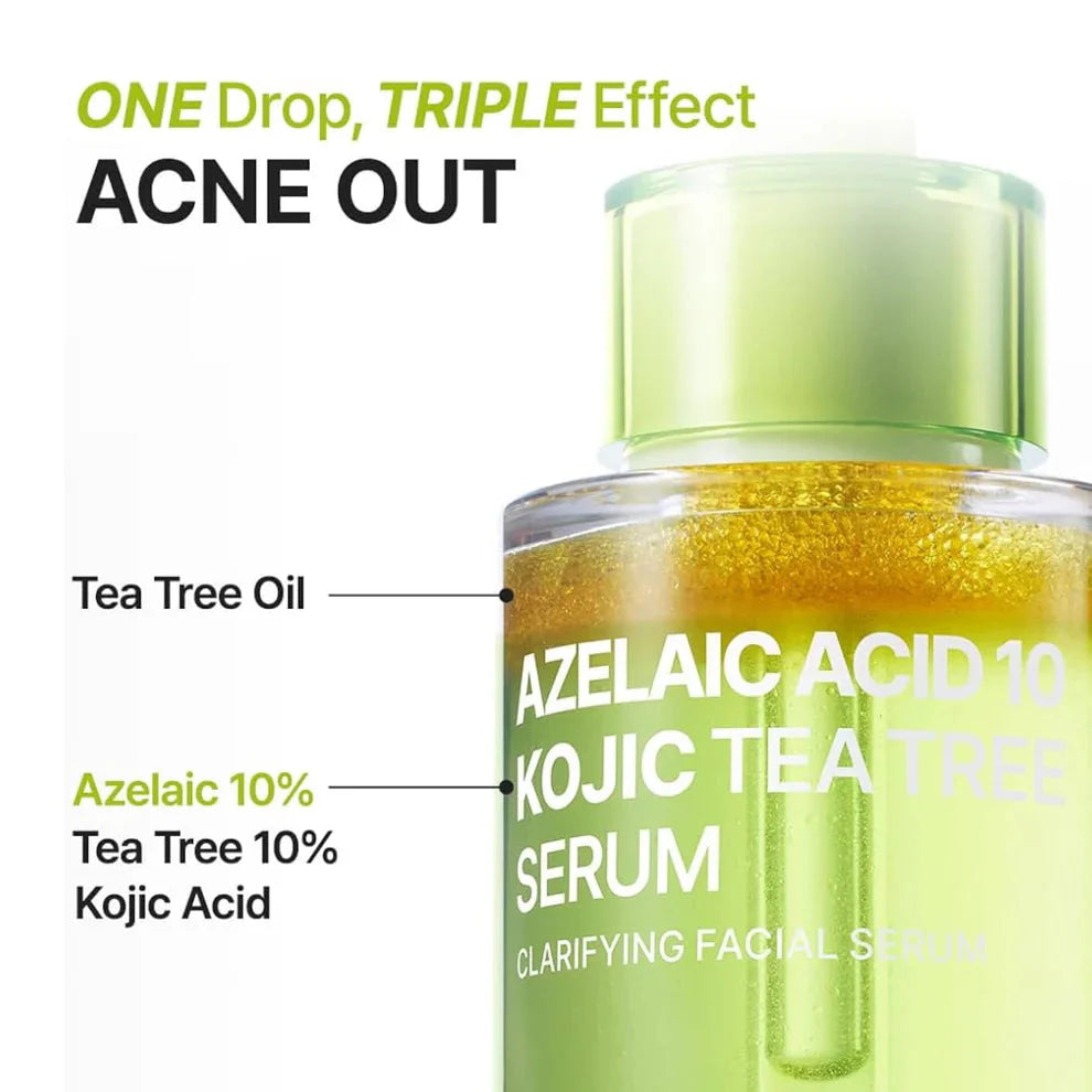 PURITO Seoul - Azelaic Acid 10 Kojic Tea Tree Serum - 30ml | Sérum Despigmentante, Antiacné y Calmante con Ácido Azelaico, Kójico y Tea Tree
