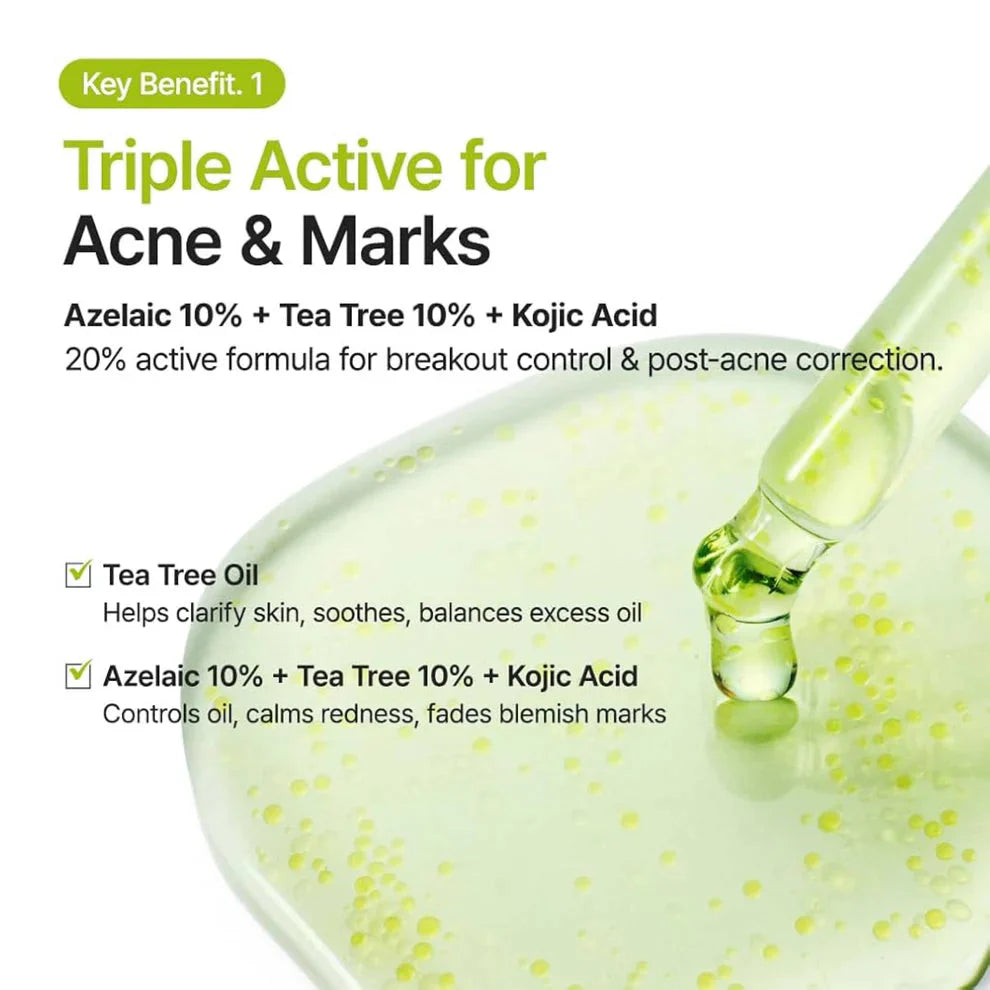 PURITO Seoul - Azelaic Acid 10 Kojic Tea Tree Serum - 30ml | Sérum Despigmentante, Antiacné y Calmante con Ácido Azelaico, Kójico y Tea Tree