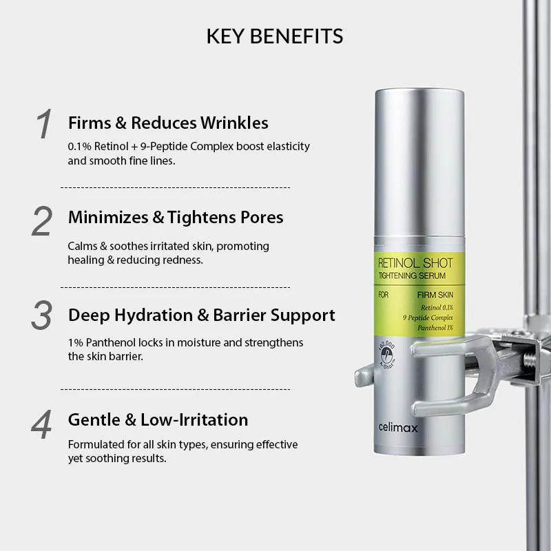 Celimax - The Vita-A Retinol Shot Tightening Serum - 30ml | Sérum Reafirmante y Antiedad con Retinol