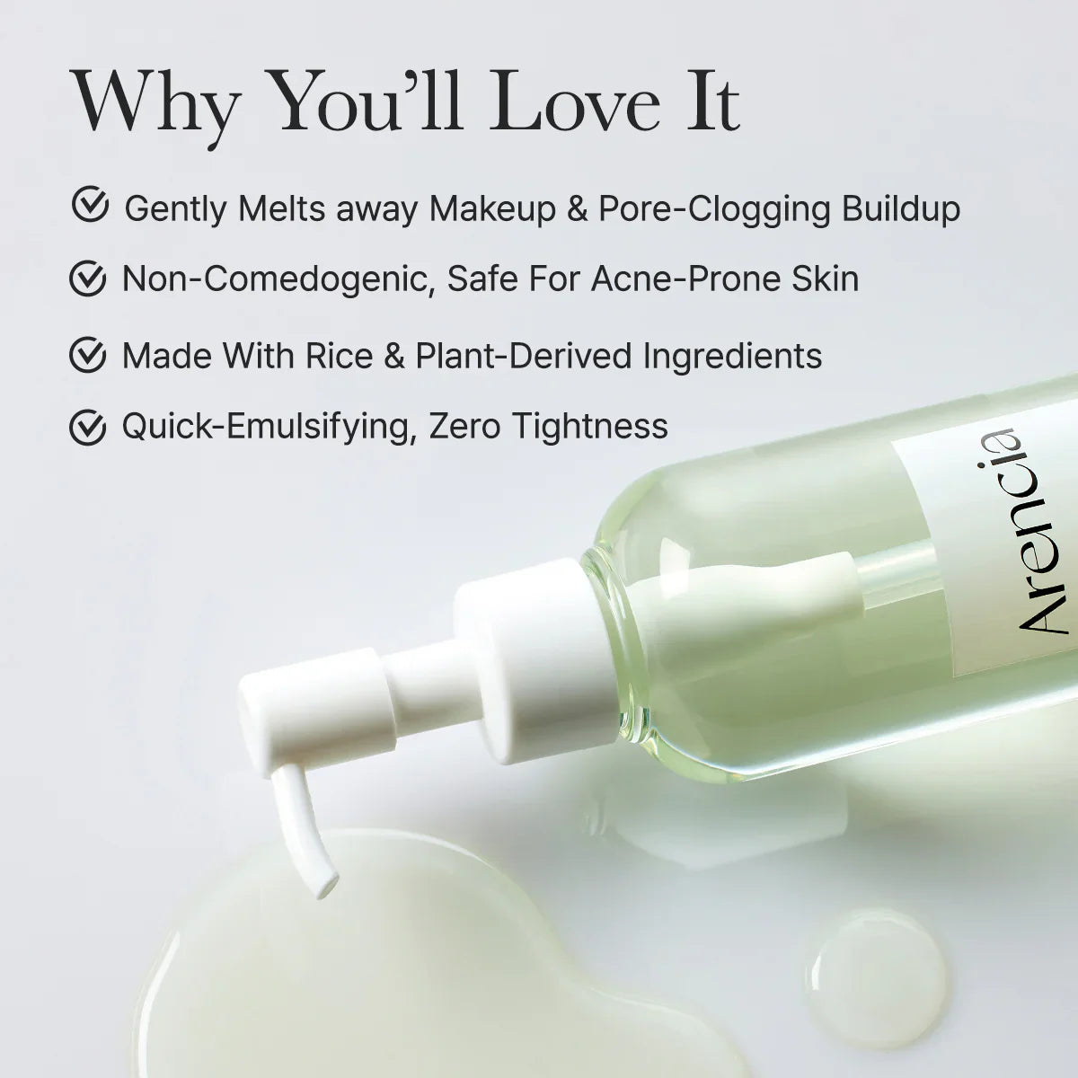 Arencia - Pore Melt Mochi Cleansing Oil - 200ml | Aceite Limpiador Profundo que Remueve Impurezas y Exceso de Sebo