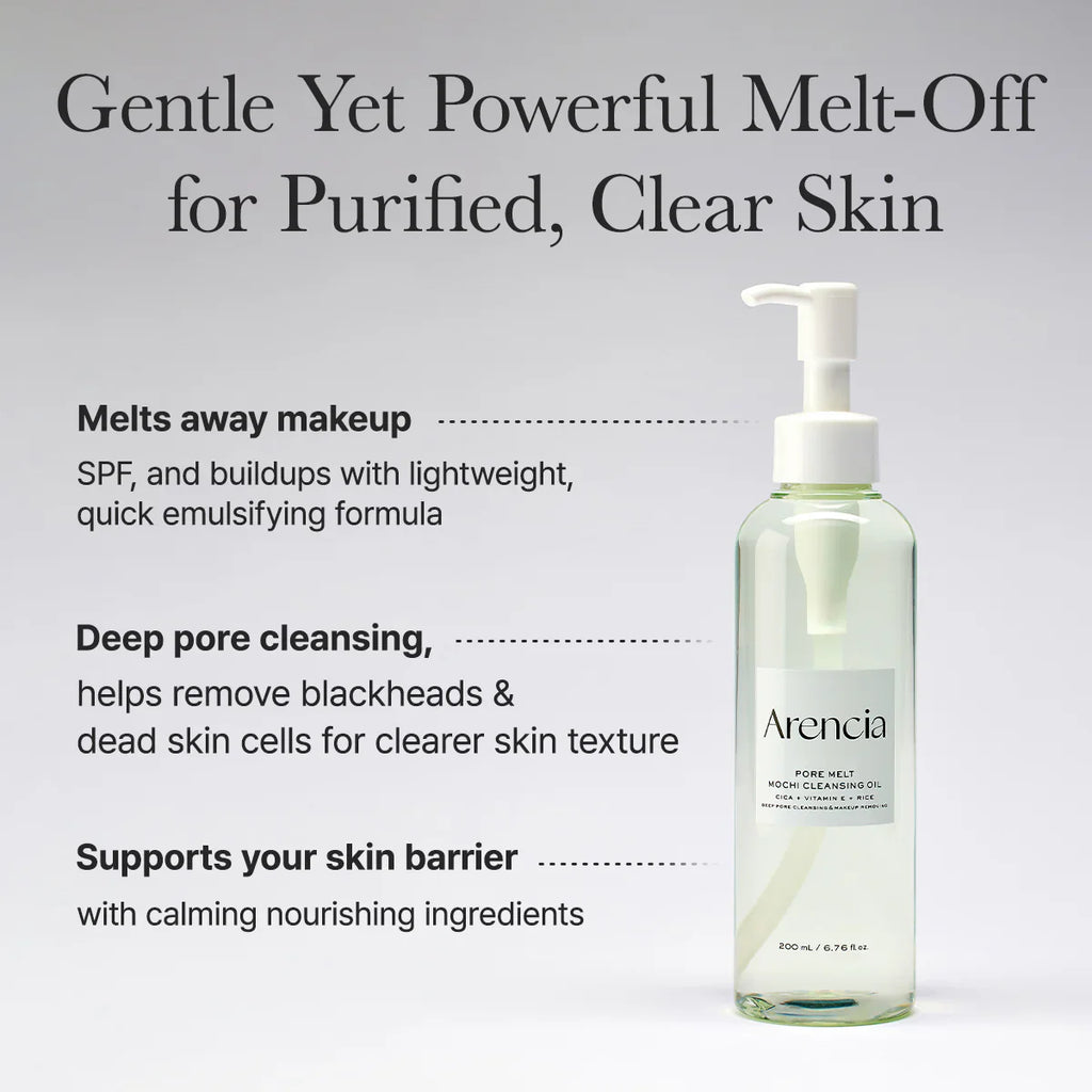 Arencia - Pore Melt Mochi Cleansing Oil - 200ml | Aceite Limpiador Profundo que Remueve Impurezas y Exceso de Sebo