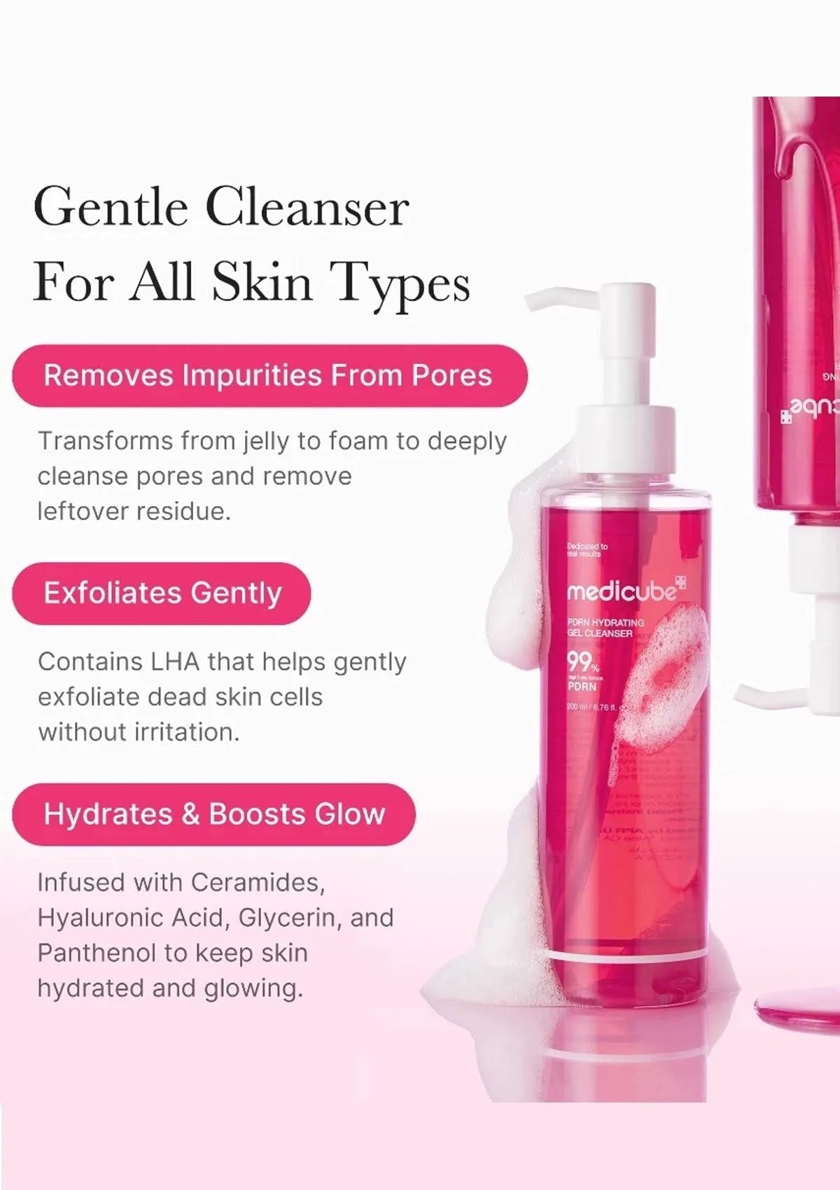 Medicube - PDRN Hydrating Gel Cleanser - 200ml | Limpiador Hidratante y Regenerador