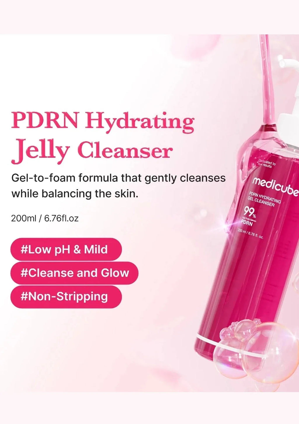 Medicube - PDRN Hydrating Gel Cleanser - 200ml | Limpiador Hidratante y Regenerador