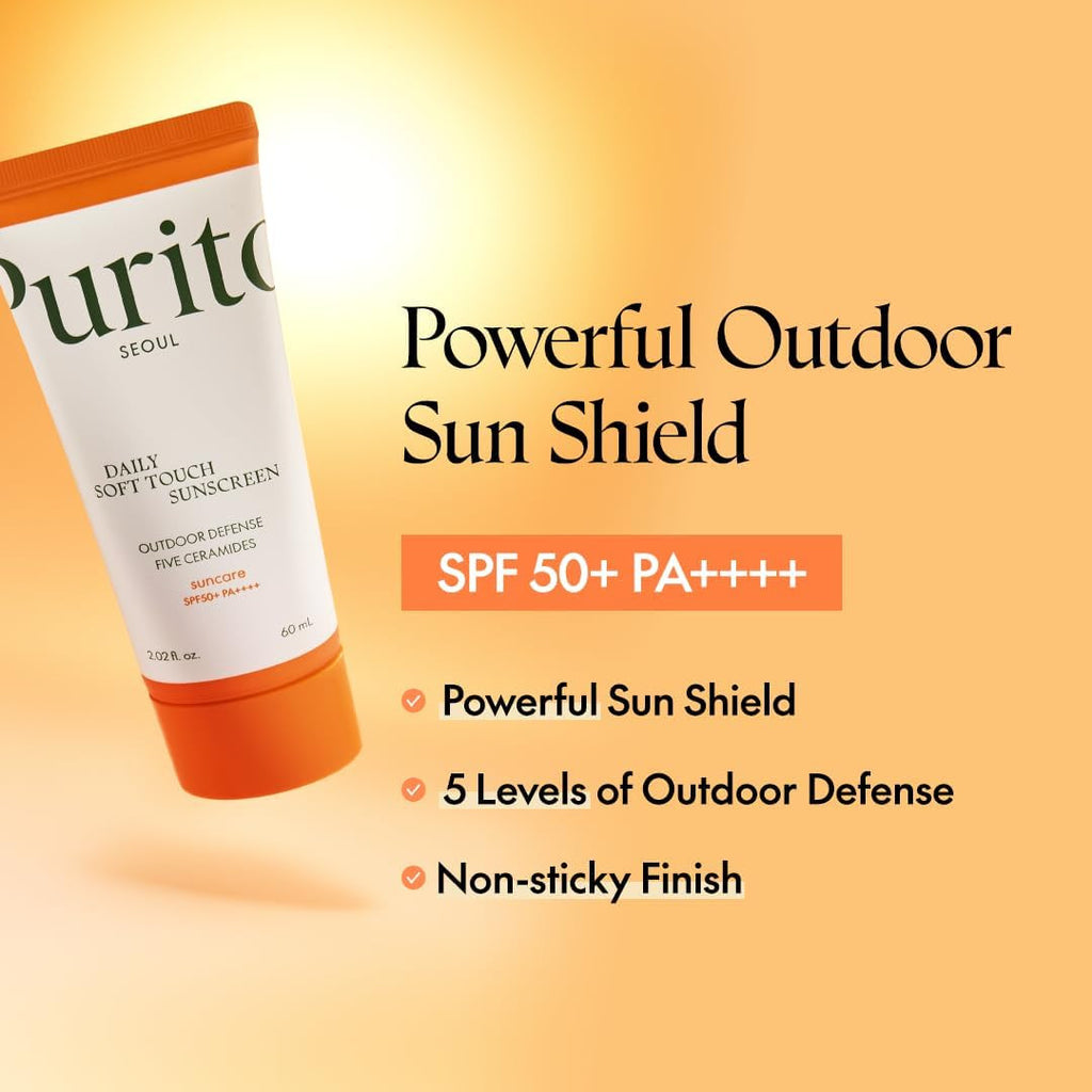PURITO Seoul - Daily Soft Touch Sunscreen - 60ml | Protector Solar Ligero SPF50+ PA++++