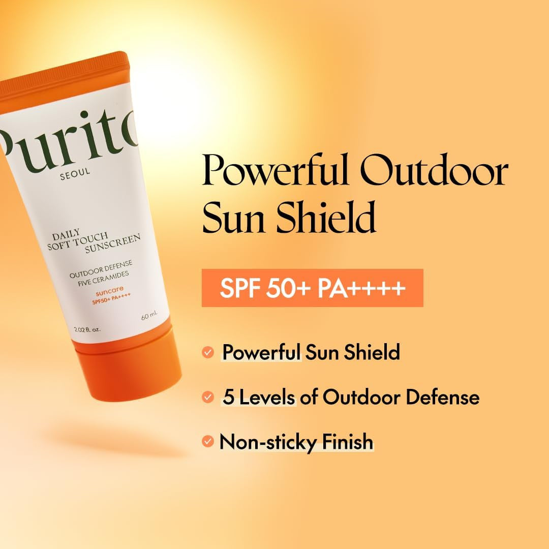 PURITO Seoul - Daily Soft Touch Sunscreen - 60ml | Protector Solar Ligero SPF50+ PA++++