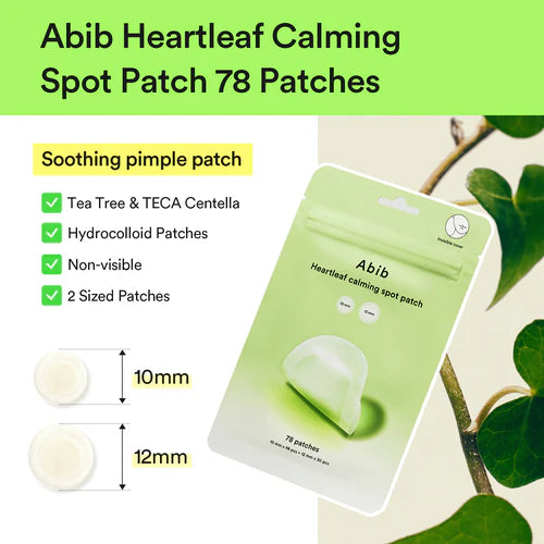 Abib - Heartleaf Calming Spot Patch - 78pz | Parches Calmantes Y Protectoras De Imperfecciones Con Extracto De Houttuynia Cordata