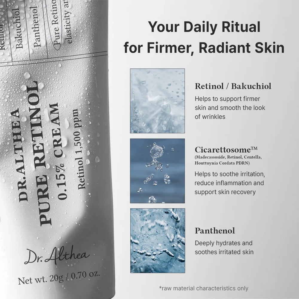 Dr. Althea - Pure Retinol 0.15% Cream - 20g | Crema Antiedad Renovadora Y Rejuvenecedora Con Retinol Puro Y Adenosina