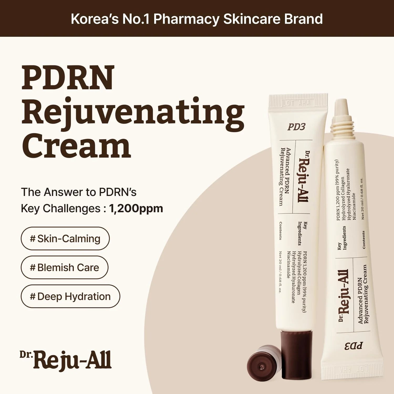Dr. Reju-All - Advanced PDRN Rejuvenating Cream - 20ml | Crema Regeneradora Con PDRN Para Reparar Y Rejuvenecer La Piel