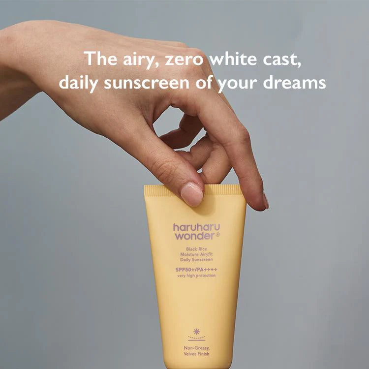 Haruharu Wonder - Black Rice Moisture Airyfit Daily Sunscreen SPF 50+ PA++++ - 50ml | Protector Solar Hidratante De Acabado Ligero Con Arroz Negro