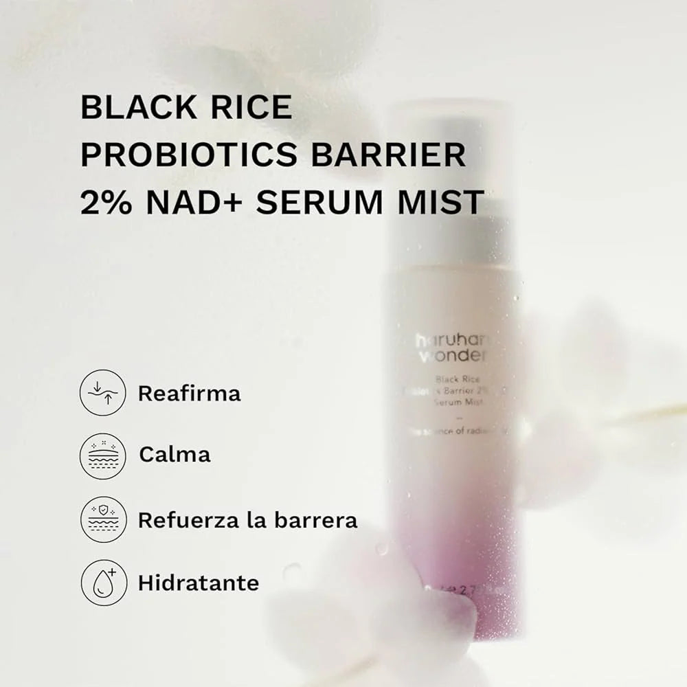 Haruharu Wonder - Black Rice Probiotics Barrier NAD+ Serum Mist - 80ml | Bruma Facial Fortalecedora Y Antiedad Con Arroz Negro, Probióticos Y NAD+