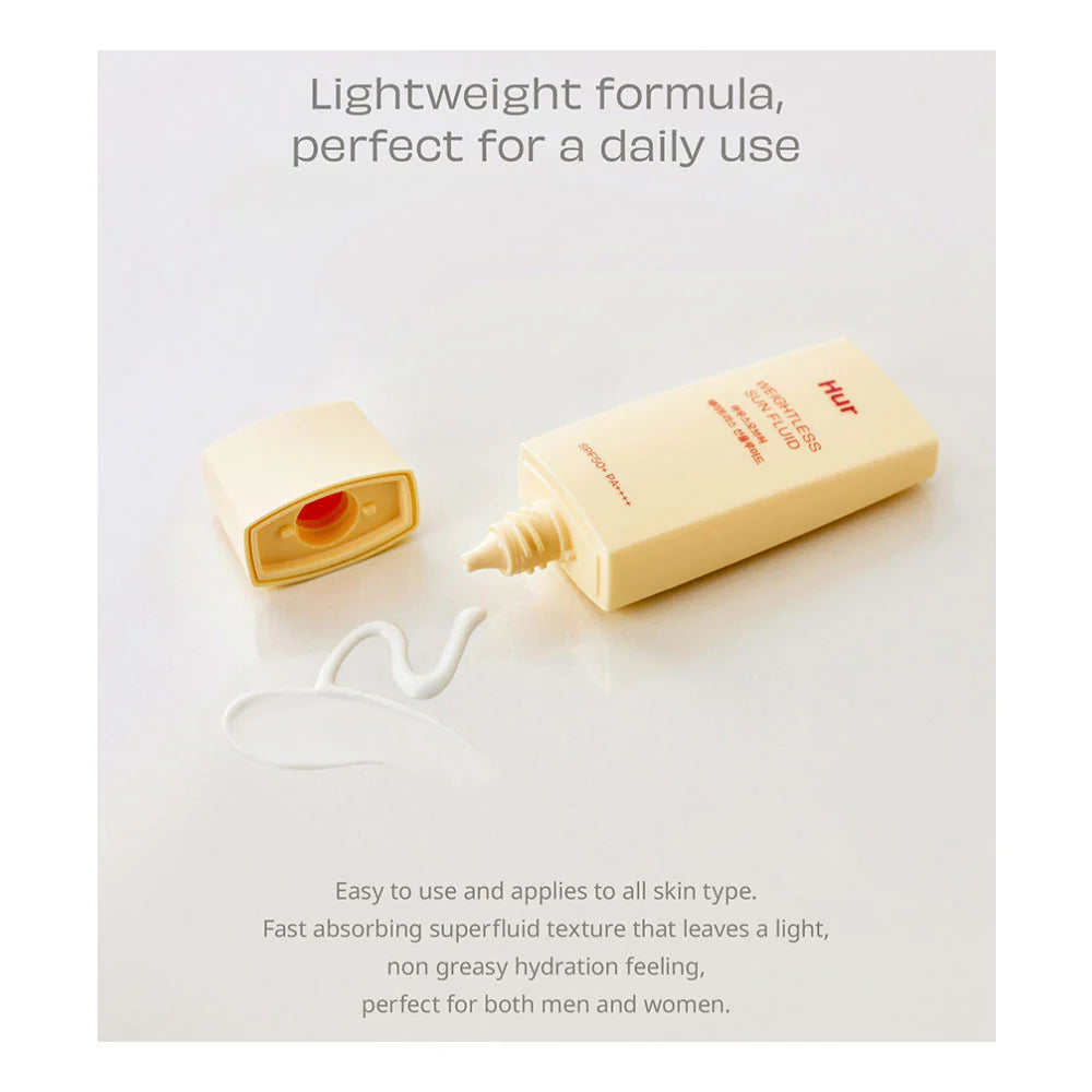 House of Hur - Weightless Sun Fluid SPF 50+ PA++++ - 50ml | Protector Solar Fluido Ultra Ligero E Hidratante Con Acabado Invisible Y Protección Alta
