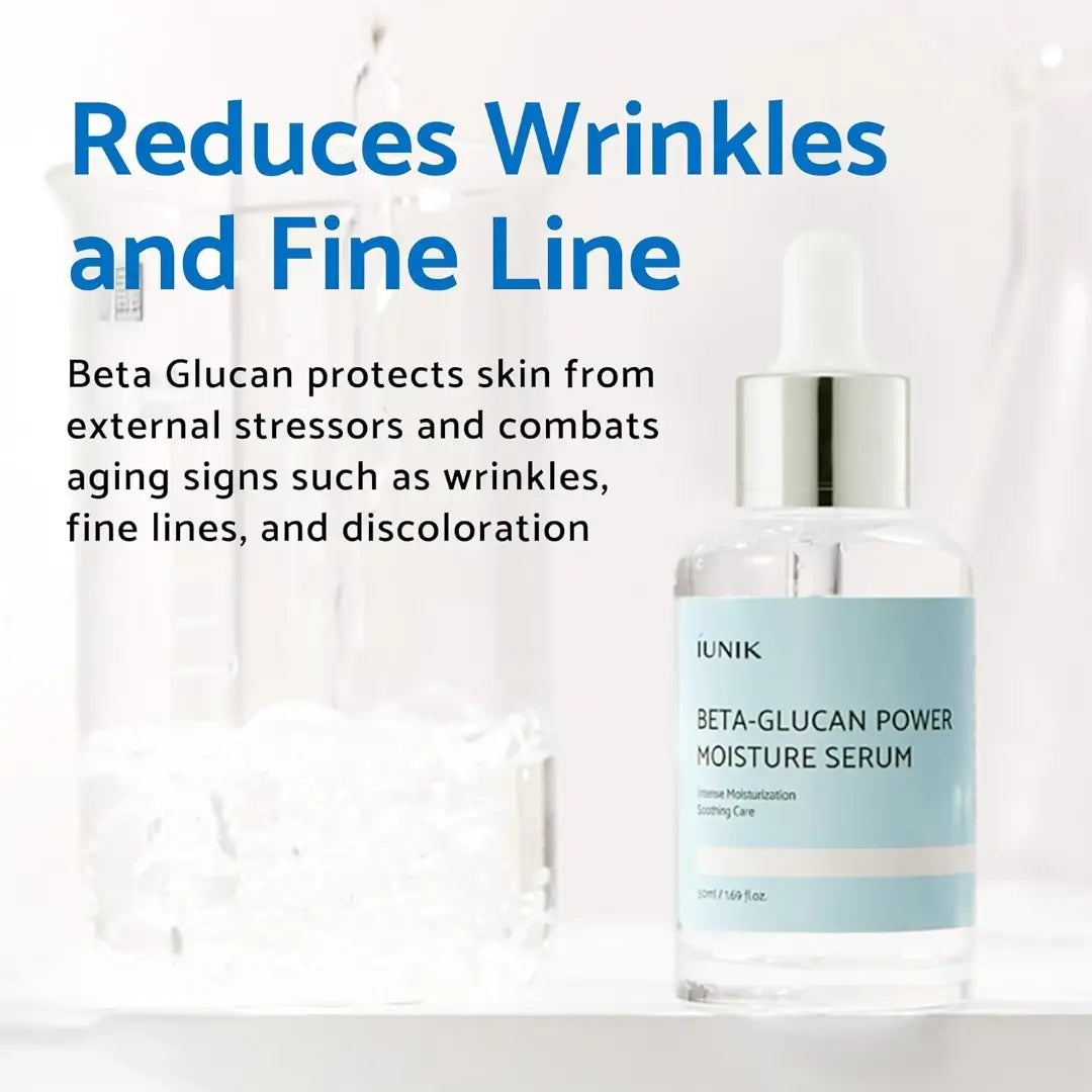 iUNIK - Beta Glucan Power Moisture Serum - 50ml | Suero Hidratante Intensivo Y Fortalecedor De La Barrera Cutánea Con Beta-Glucano Puro