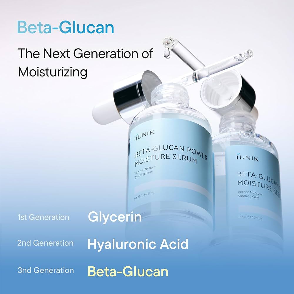 iUNIK - Beta Glucan Power Moisture Serum - 50ml | Suero Hidratante Intensivo Y Fortalecedor De La Barrera Cutánea Con Beta-Glucano Puro