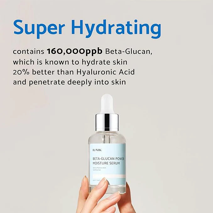 iUNIK - Beta Glucan Power Moisture Serum - 50ml | Suero Hidratante Intensivo Y Fortalecedor De La Barrera Cutánea Con Beta-Glucano Puro