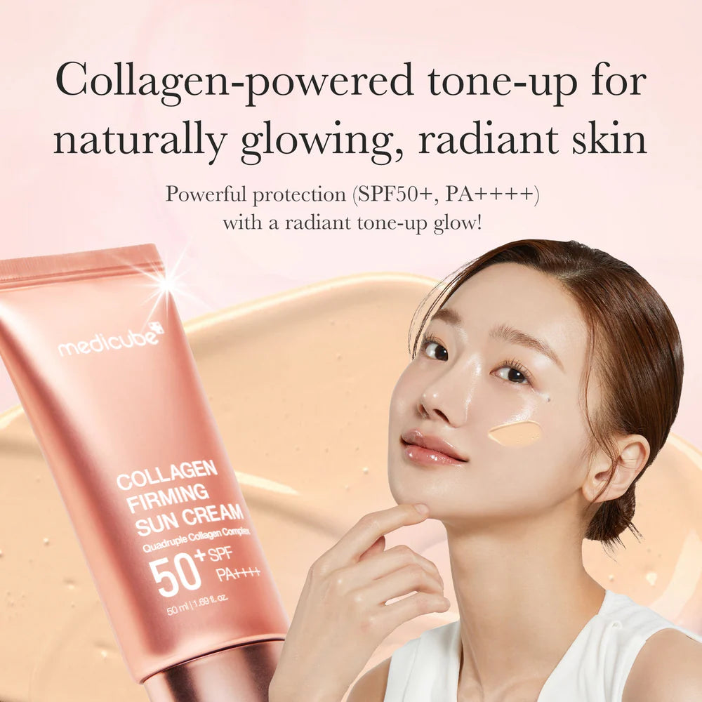 Medicube - Collagen Firming Sun Cream SPF 50+ PA++++ - 50ml | Protector Solar Reafirmante Y Antiedad Con Colágeno Para Una Piel Firme Y Protegida