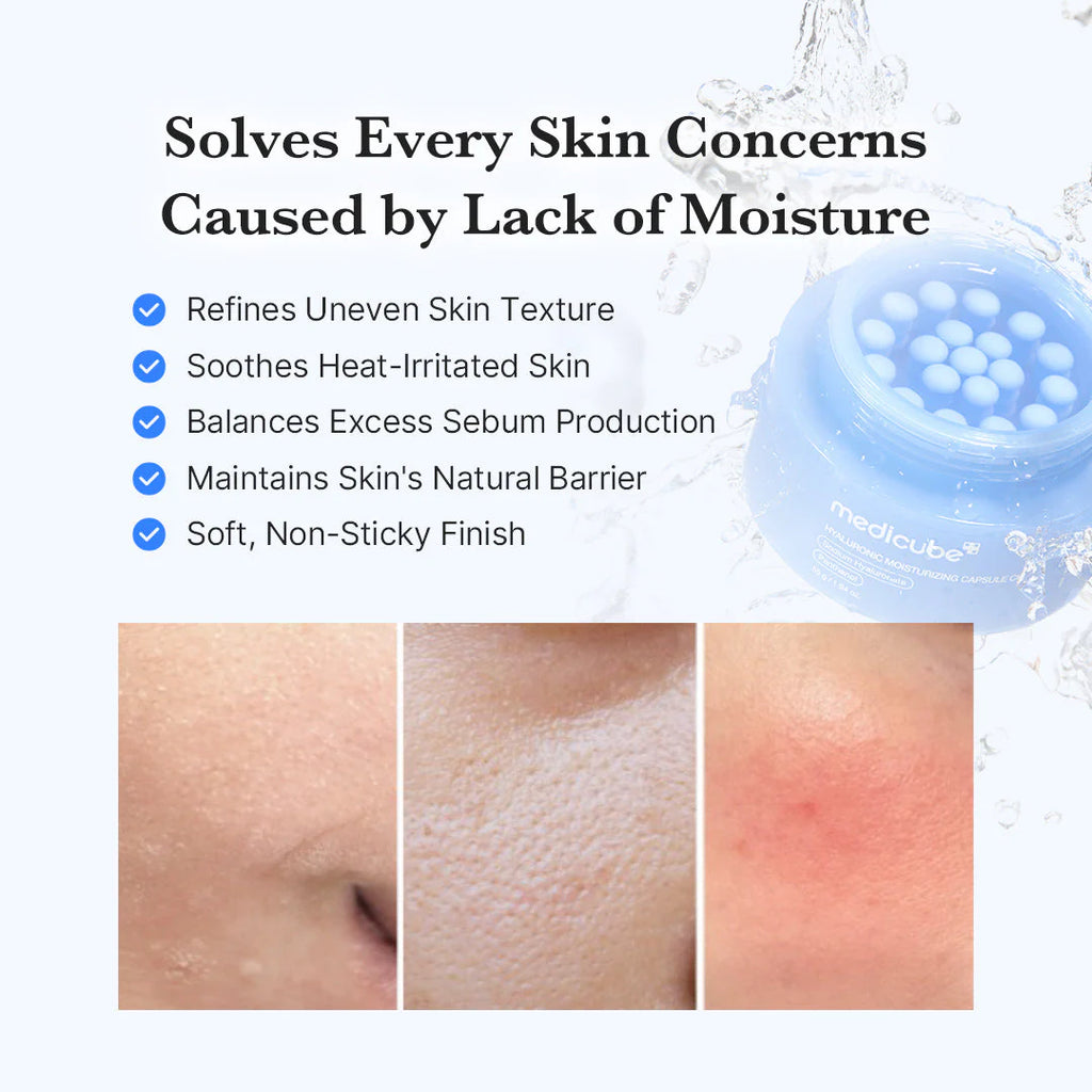 Medicube - Hyaluronic Moisturizing Capsule Cream - 55g | Crema Hidratante Intensiva En Cápsulas Con Ácido Hialurónico Para Una Piel Tersa Y Radiante