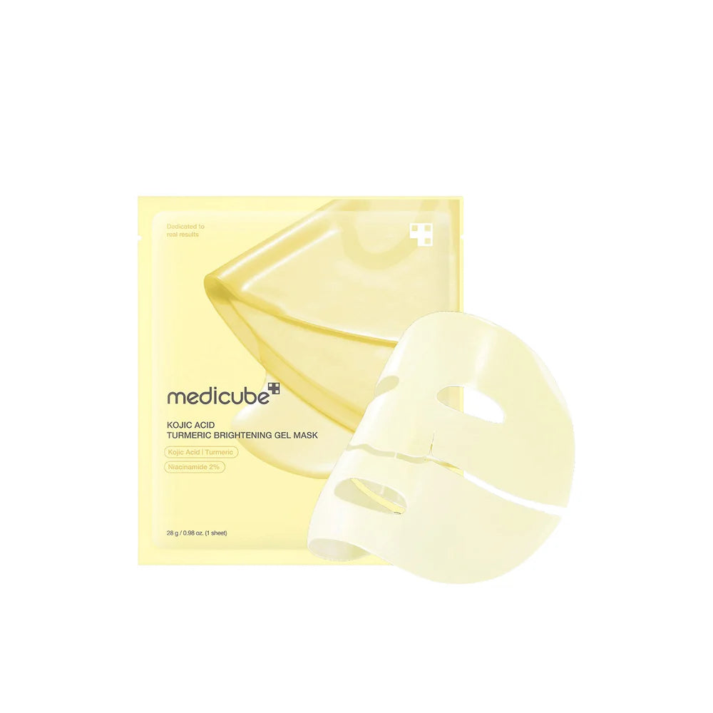 Medicube - Kojic Acid Turmeric Brightening Gel Mask - 1pz | Mascarilla De Hidrogel Iluminadora Y Unificadora De Tono Con Ácido Kójico Y Cúrcuma