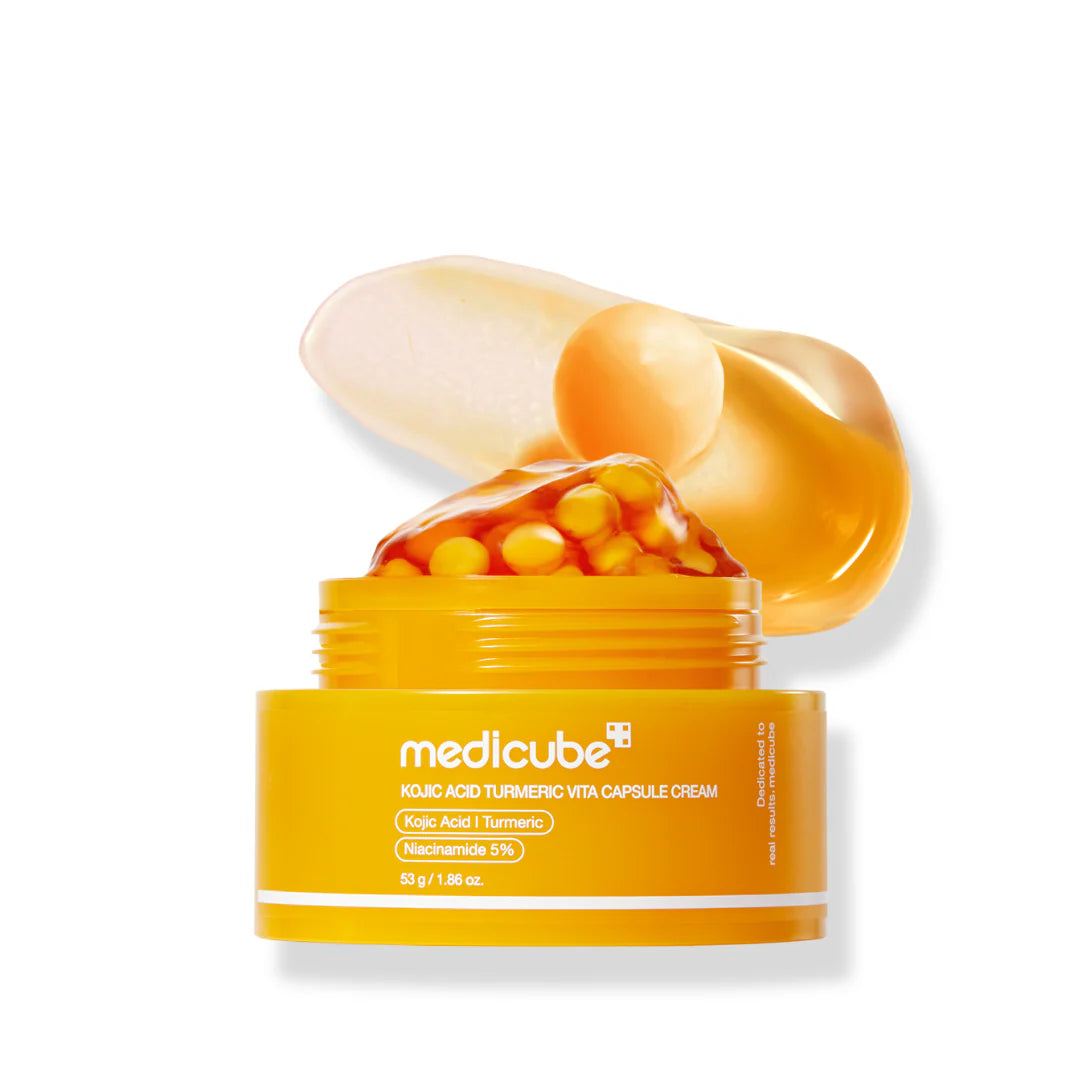 Medicube - Kojic Acid Turmeric Vita Capsule Cream - 50ml | Crema Iluminadora Y Antioxidante En Cápsulas Con Ácido Kójico, Cúrcuma Y Vitaminas