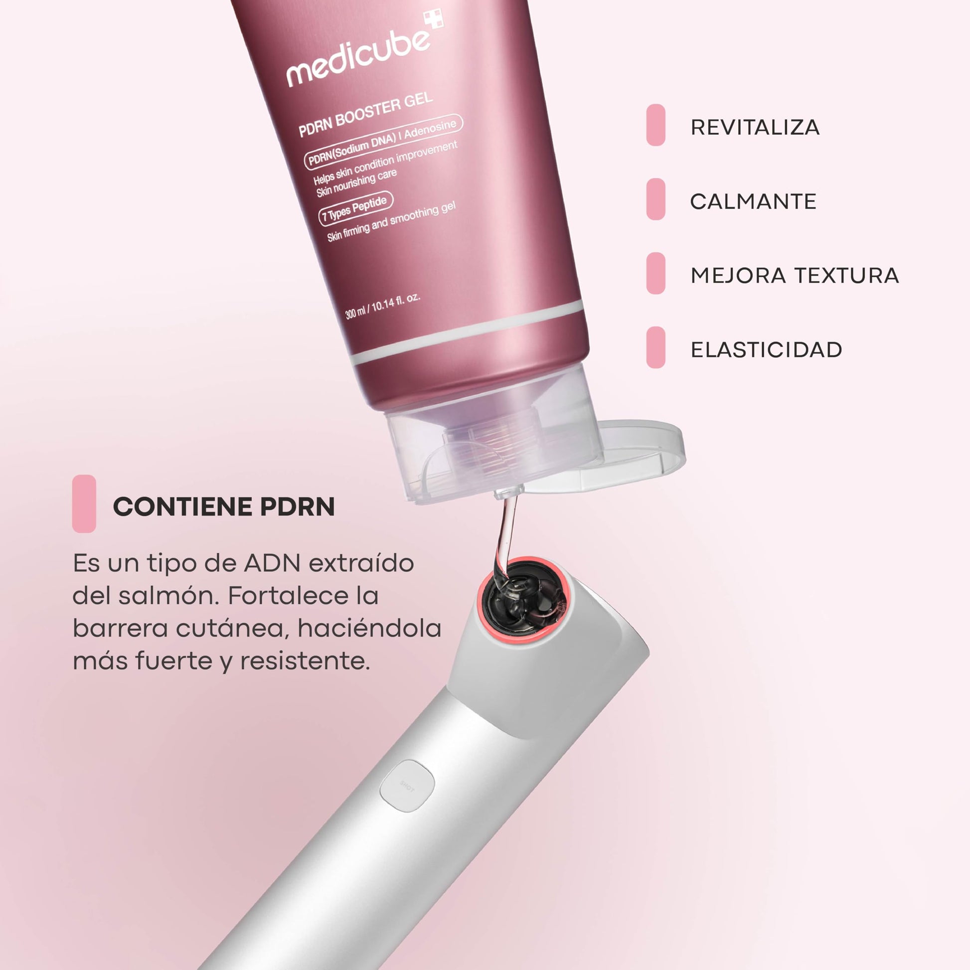Medicube - PDRN Booster Gel - 300ml | Gel Conductor Hidratante Y Potenciador De Elasticidad Con PDRN Para Dispositivos De Belleza