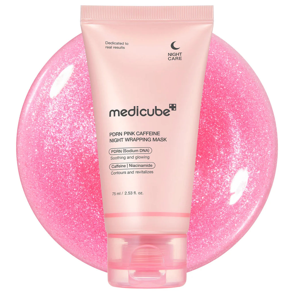 Medicube - PDRN Pink Caffeine Night Wrapping Mask - 75ml | Mascarilla Nocturna Reafirmante Y Revitalizante Con Cafeína Y PDRN