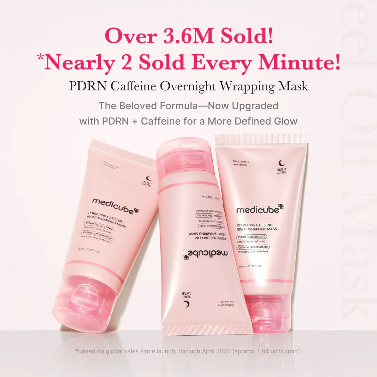 Medicube - PDRN Pink Caffeine Night Wrapping Mask - 75ml | Mascarilla Nocturna Reafirmante Y Revitalizante Con Cafeína Y PDRN
