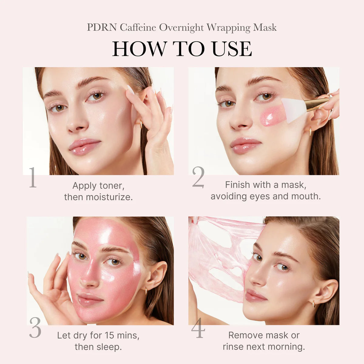 Medicube - PDRN Pink Caffeine Night Wrapping Mask - 75ml | Mascarilla Nocturna Reafirmante Y Revitalizante Con Cafeína Y PDRN