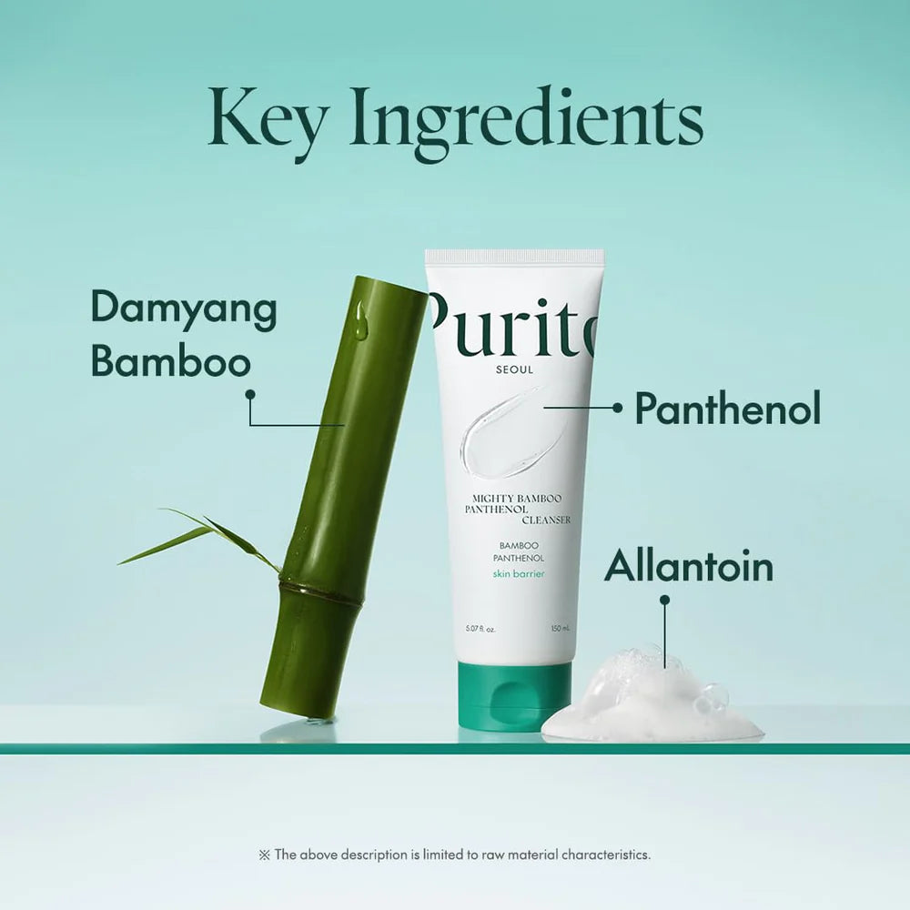 PURITO SEOUL - Mighty Bamboo Panthenol Cleanser - 150ml | Limpiador Calmante Y Fortalecedor Con Bambú Y Pantenol