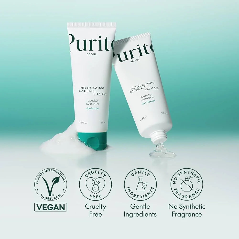 PURITO SEOUL - Mighty Bamboo Panthenol Cleanser - 150ml | Limpiador Calmante Y Fortalecedor Con Bambú Y Pantenol