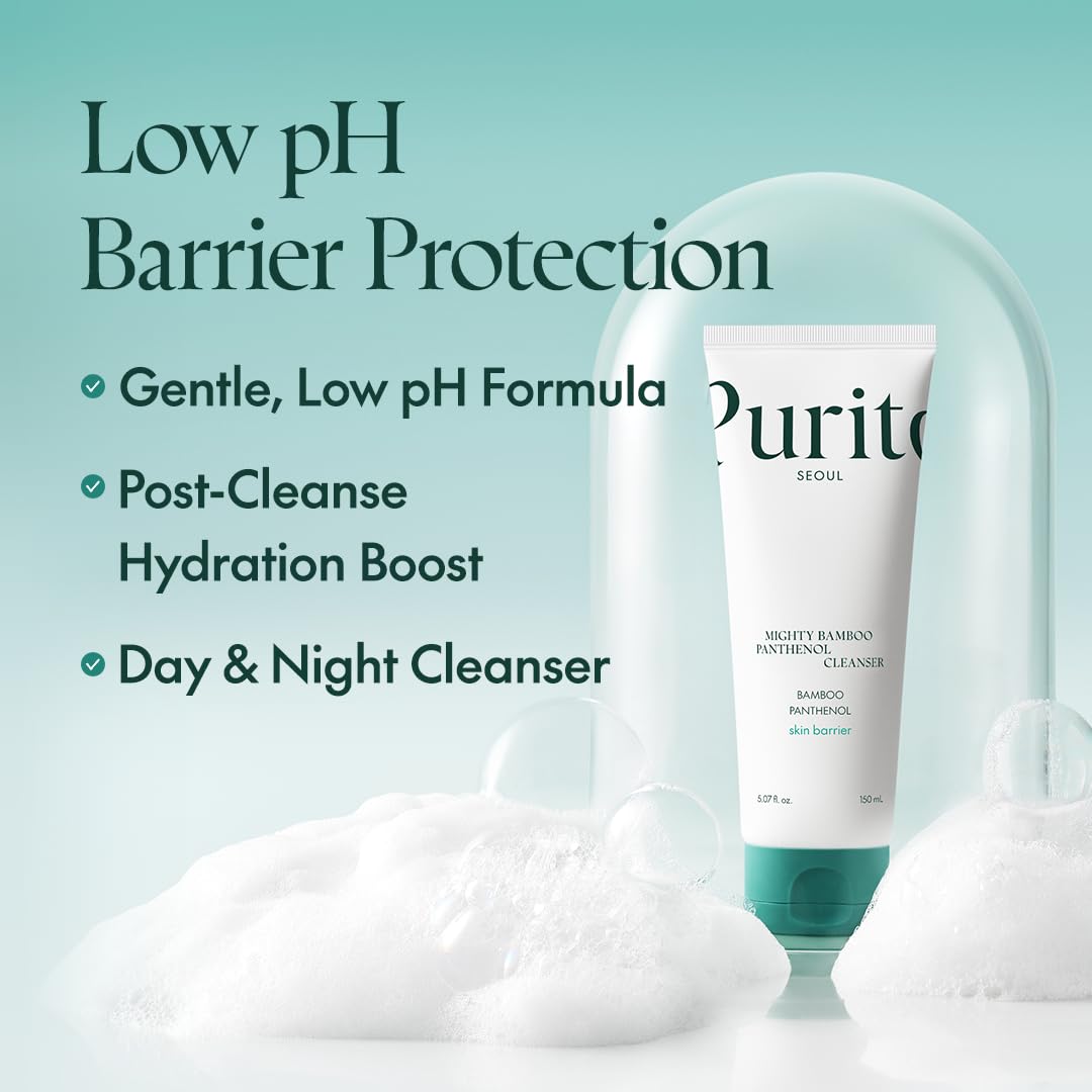 PURITO SEOUL - Mighty Bamboo Panthenol Cleanser - 150ml | Limpiador Calmante Y Fortalecedor Con Bambú Y Pantenol