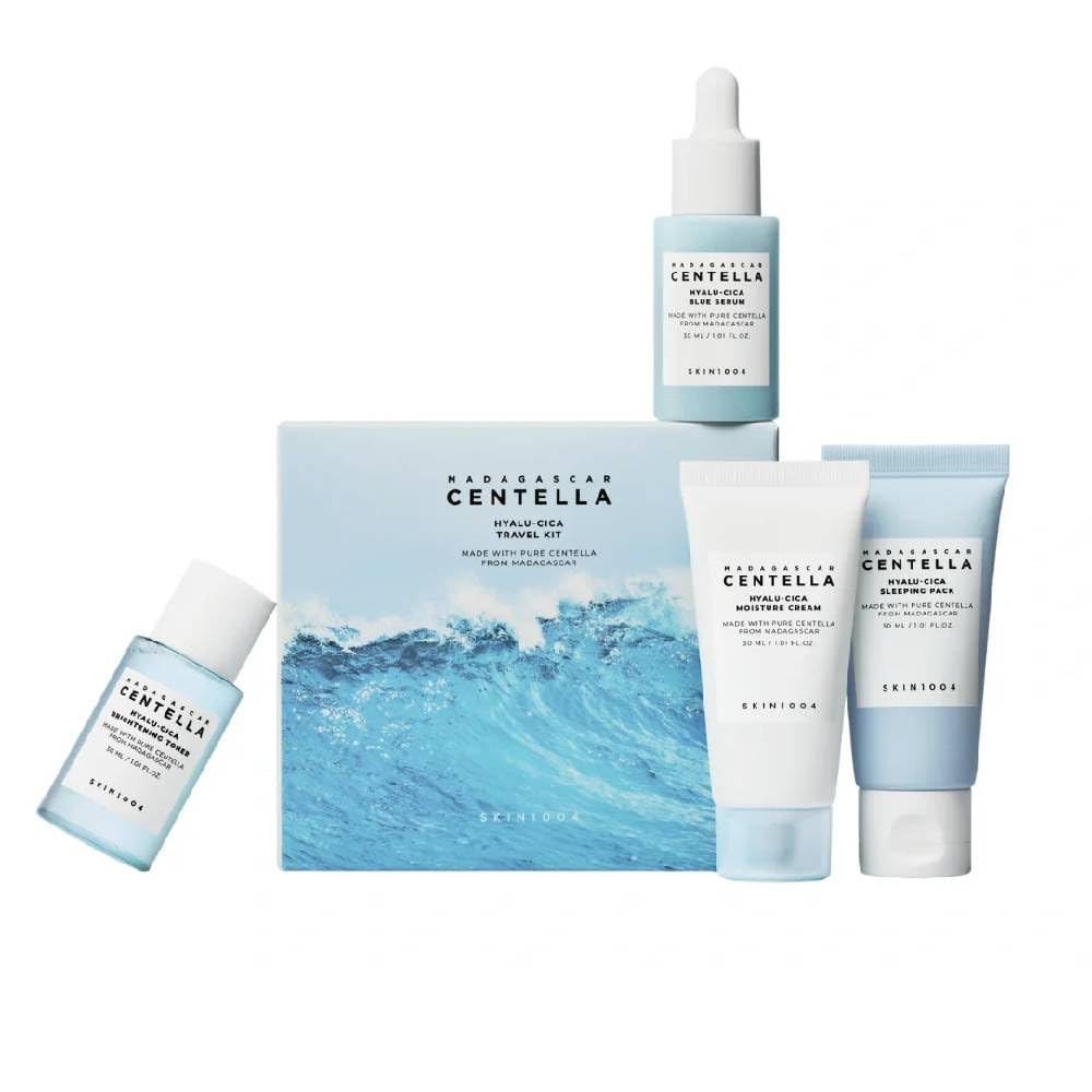SKIN1004 - Madagascar Centella Hyalu-Cica Travel Kit - 4 pzas | Set De Viaje Hidratante Y Calmante Con Centella Asiática Y Ácido Hialurónico