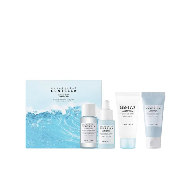 SKIN1004 - Madagascar Centella Hyalu-Cica Travel Kit - 4 pzas | Set De Viaje Hidratante Y Calmante Con Centella Asiática Y Ácido Hialurónico