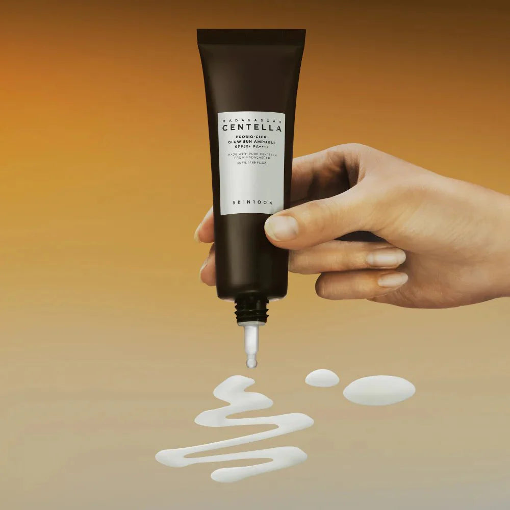 SKIN1004 - Madagascar Centella Probio-Cica Glow Sun Ampoule - 50ml | Protector Solar En Suero Altamente Hidratante Y Nutritivo Con Probióticos Y Centella Fermentada
