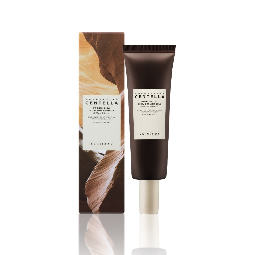 SKIN1004 - Madagascar Centella Probio-Cica Glow Sun Ampoule - 50ml | Protector Solar En Suero Altamente Hidratante Y Nutritivo Con Probióticos Y Centella Fermentada