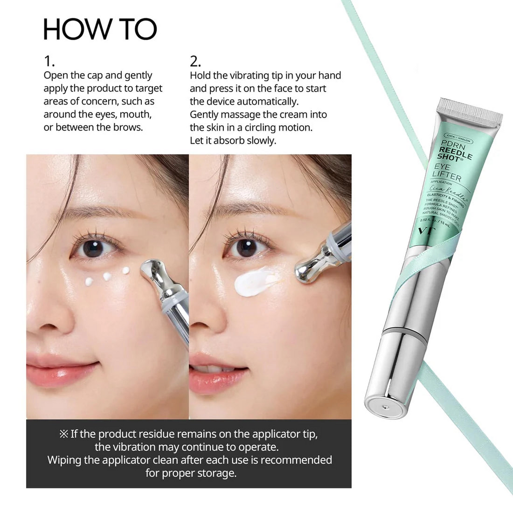 VT - PDRN Reedle Shot Eye Lifter - 15ml | Suero Reafirmante Y Revitalizante Para El Contorno De Ojos Con Aplicador Vibratorio